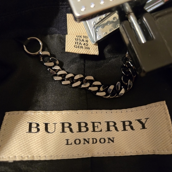 Burberry Black One Button Blazer Jacket Size 8 - Picture 3 of 6